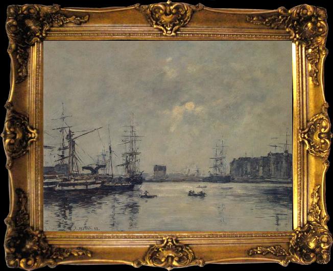 framed  Eugene Boudin The Port Le Havre, Ta026